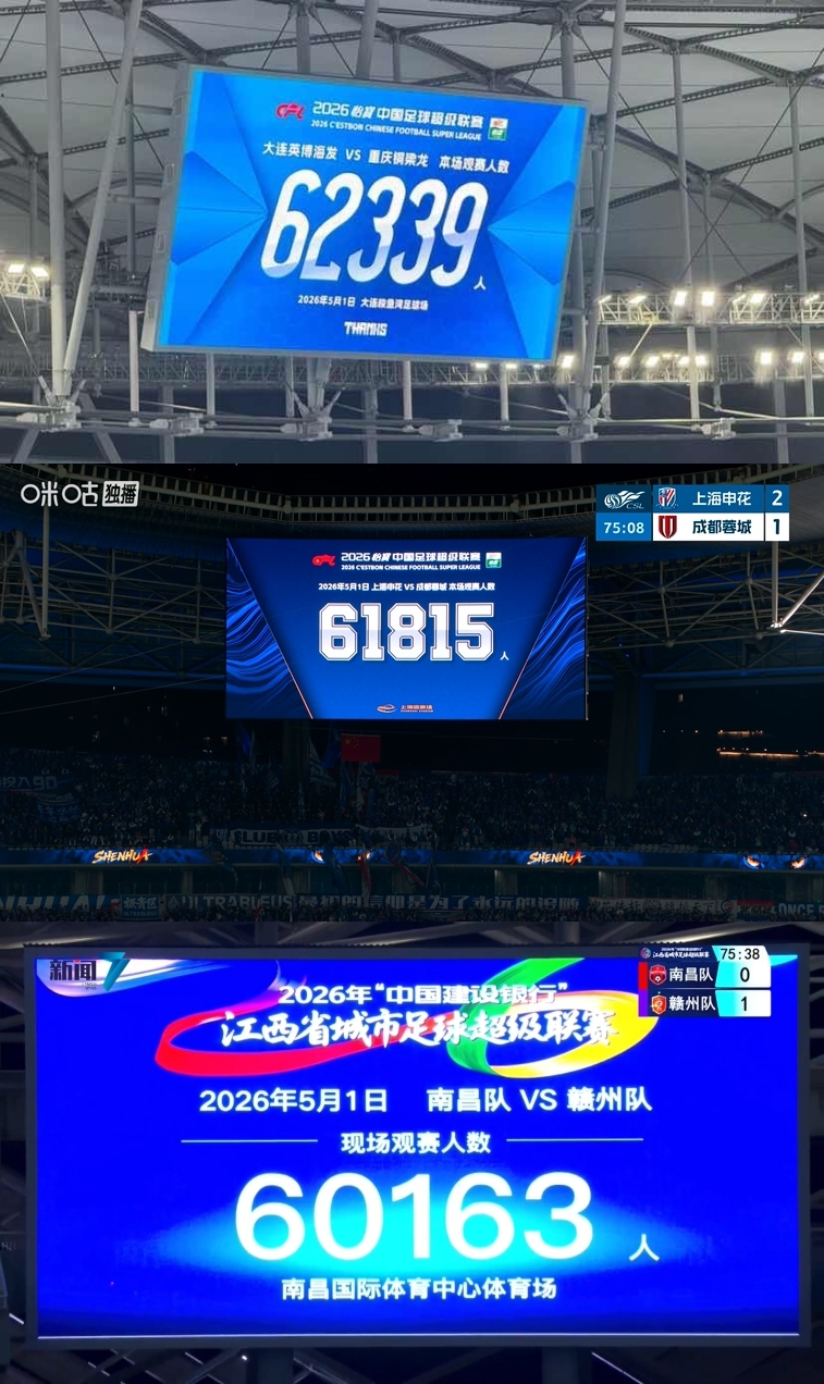 单日三场破六万：中甲、中超、业余联赛同日创造上座纪录